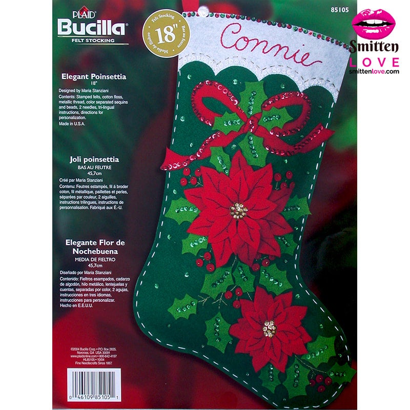 85105 Bucilla Felt Stocking KIT: Elegant Poinsettia 45.7cm